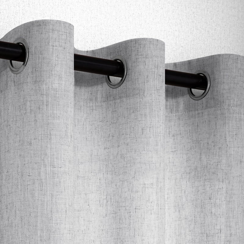 Pitalk 2 Panel Set 72 Inch Curtains for Bedroom Grommet Flax Faux Linen Look Light Filtering Textured Semi Sheer Privacy Curtains for Living Room Dark 72L Long Dove Gray Grey - Image 5